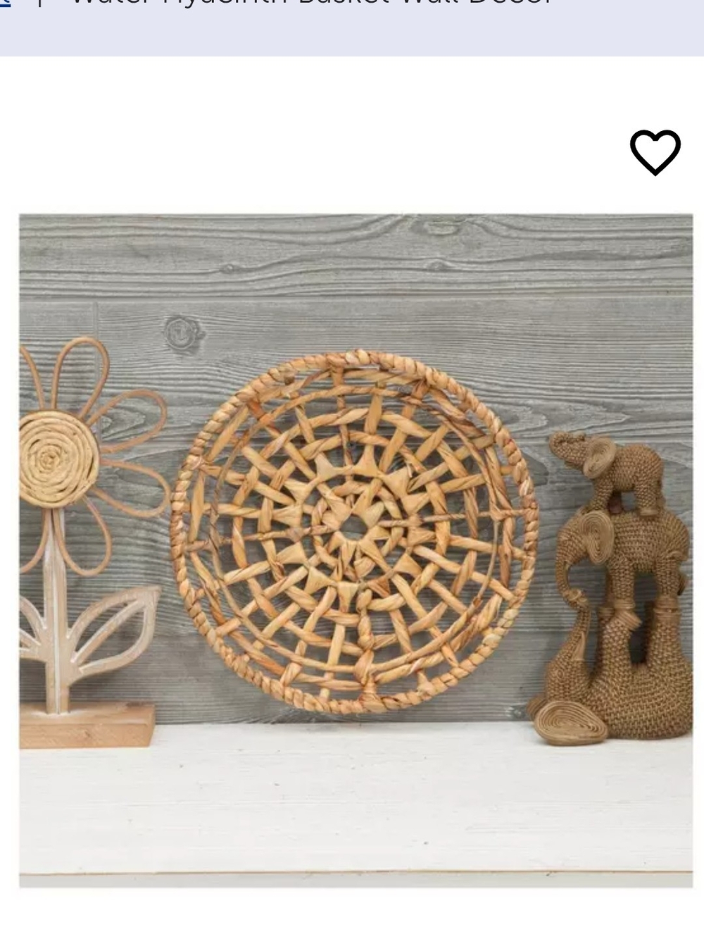 Woven Rattan Round Wall Basket - Natural Tan